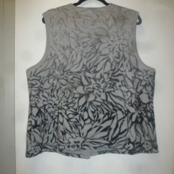🖤 Coldwater Creek 100% Wool Vest – Floral Color changing Pattern – Size 1X - Picture 7 of 14